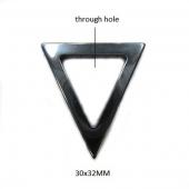 Hematite Triangle 30x32mm Pendant ,Top Drilled